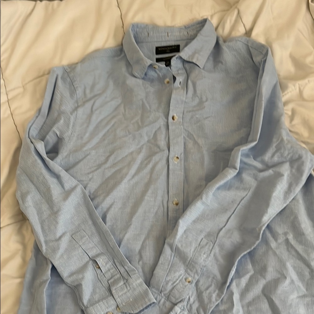 Men's Blue Button-Up Shirt